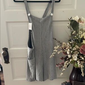 Striped Black and White Pinafore Romper
